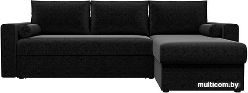 Угловой диван Mio Tesoro Верона правый (микровельвет, черный)