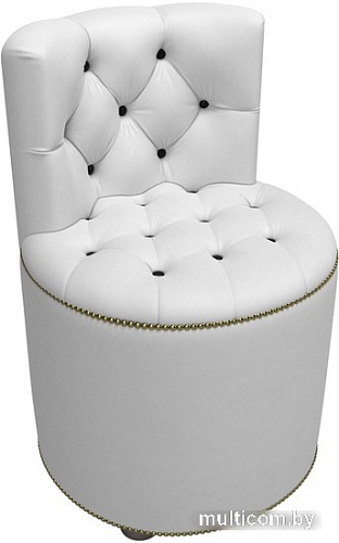 Пуфик Лига диванов Саваж (экокожа, белый/черный)