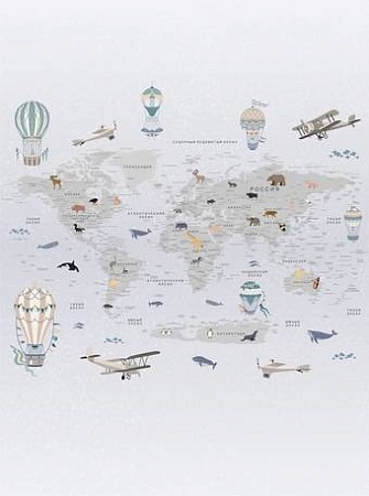 Фотообои Vimala Познавательная карта мира 2 270x200