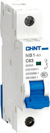 Выключатель автоматический Chint NB1-63 1P 2A 6кА D 179631