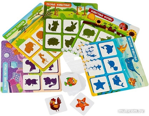 Развивающая игра Bondibon Теневое лото. Животные ВВ4978