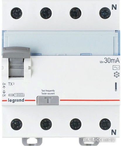 Устройство защитного отключения Legrand TX3 4P 25A 30мA 10kA 4M 403008