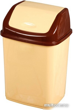 Мусорное ведро Эльфпласт Ромашка EP108 5 л (бежевый/коричневый)