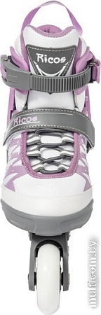 Роликовые коньки Ricos Stream PW-153A M (р. 37-40, белый/лиловый)