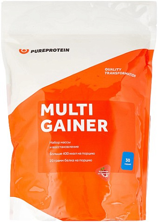 Протеин Pureprotein Multi Gainer (1000г, клубника со сливками)