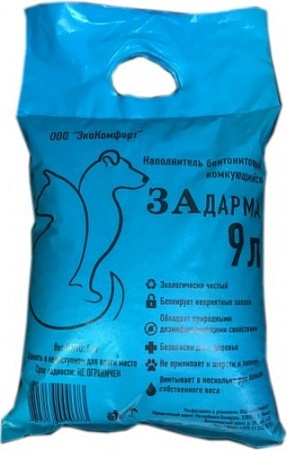 Наполнитель для туалета Задарма Бентонитовый 9 л