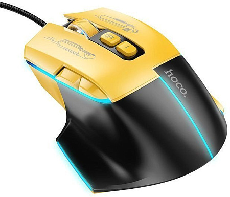 Игровая мышь Hoco GM31 (черный/желтый)