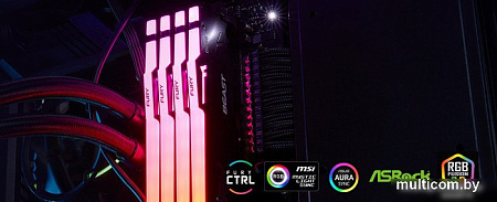 Оперативная память Kingston FURY Beast RGB 4x32ГБ DDR5 5600 МГц KF556C40BBAK4-128