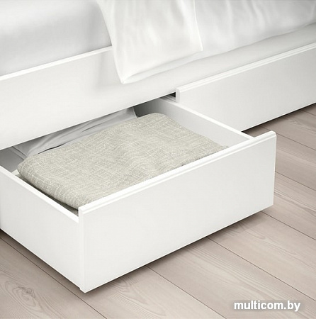 Кровать Ikea Сонгесанд 200x160 (два ящика, белый, Лонсет) 492.412.58