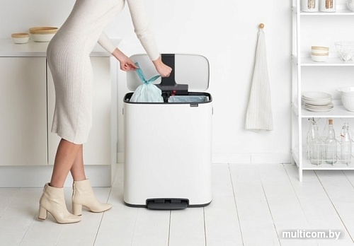 Brabantia Bo Pedal Bin 2 x 30 л (белый)