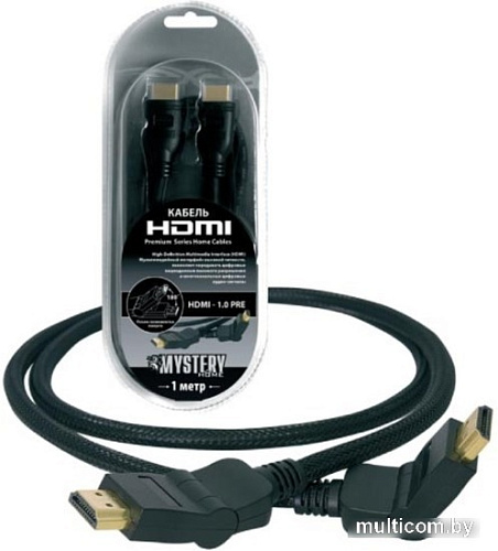 Кабель Mystery HDMI - HDMI HDMI1.0pre (1 м, черный)