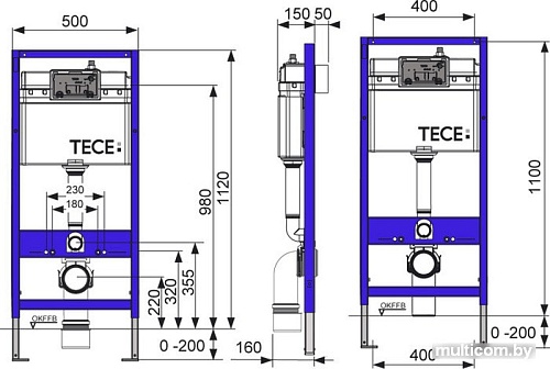 Инсталляция для унитаза Tece 9.400.001