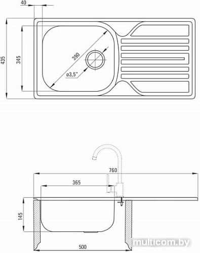 Кухонная мойка Deante Legato ZEL 3113 (декор)