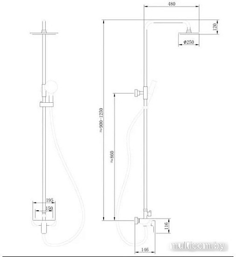 Душевая система Abber Weiss Insel AF8020W (белый)