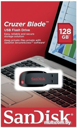 USB Flash SanDisk Cruzer Blade Black 128GB (SDCZ50-128G-B35)