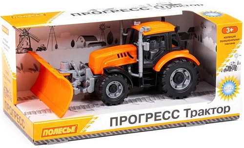 Трактор Полесье Прогресс с лопатой-отвалом 91765 (оранжевый)