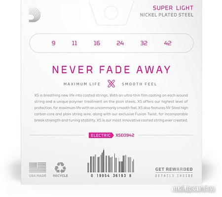 Струны для гитары D'Addario XSE0942