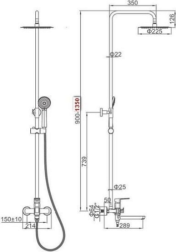 Душевая система Ledeme L2480Y