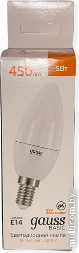Светодиодная лампочка Gauss Elementary Basic E14 5W 3000K 10301152