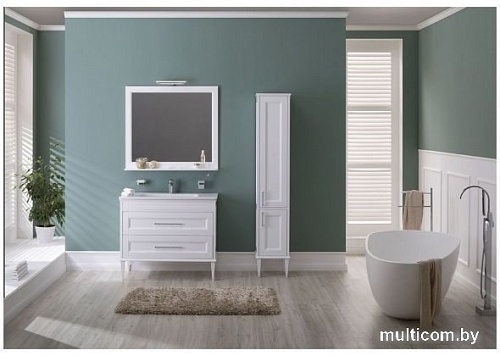 Aquanet Зеркало с полкой Бостон М 100 00209674 (белый)