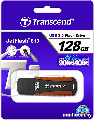 USB Flash Transcend JetFlash 810 128GB (черный/синий)