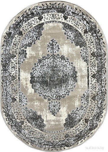 Ковер для жилой комнаты Bossan Rome D074A-GRI-BEJ-OVAL (2x2.9)