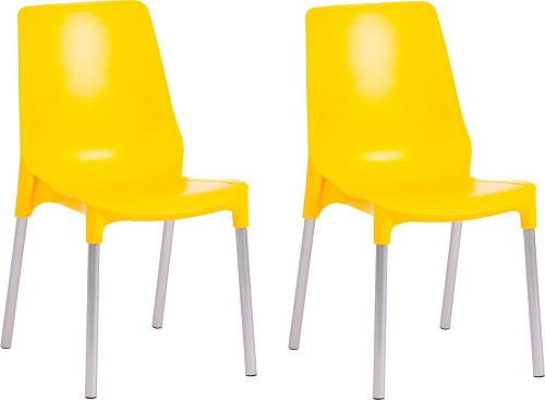 Стул TetChair Genius металл/пластик (2шт, желтый/ножки хром)