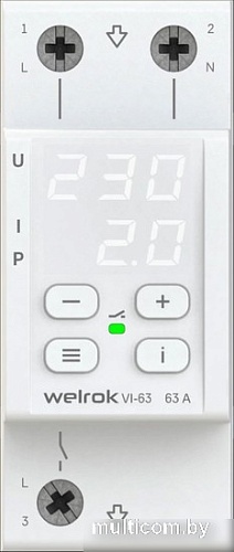 Реле напряжения Welrok VI-63 (белый)