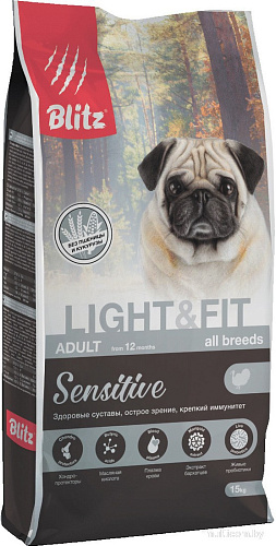 Сухой корм для собак Blitz Adult Light & Fit 15 кг