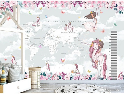 Виниловые обои Citydecor Princess 16 400x260, карта мира с ростомером