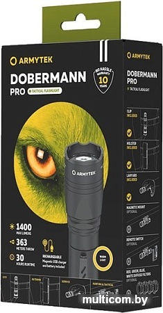 Фонарь Armytek Dobermann Pro Magnet USB (теплый свет)