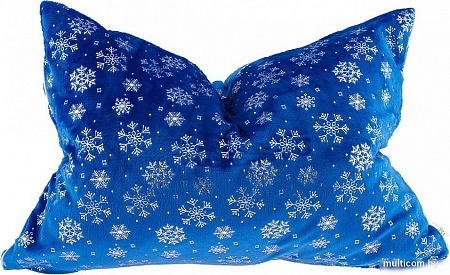 Декоративная подушка Домашняя Мода Новогодний принт (50х35, синий)