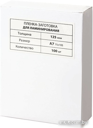 Пленка для ламинирования BRAUBERG А7 125 мкм 100 шт 531787 (глянцевый, прозрачный)