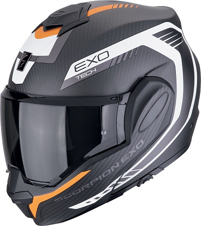 Scorpion Exo Exo-Tech Evo Carbon Cosy (р. S, карбон матовый/оранжевый/белый)