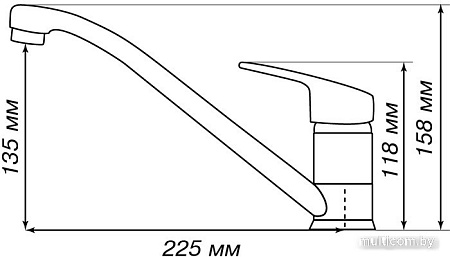 Смеситель Акватон Аркос 1AX001FCXX230 (серый)