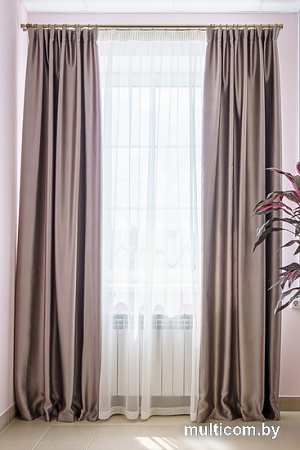 Комплект штор Decoretto Блэкаут двухсторонний БДКО-K23 3.75x2.6 м (коричневый/орех, 2 шт)