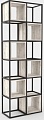 Стеллаж Hype Mebel Грос-2 70x175 (черный/древесина белая)