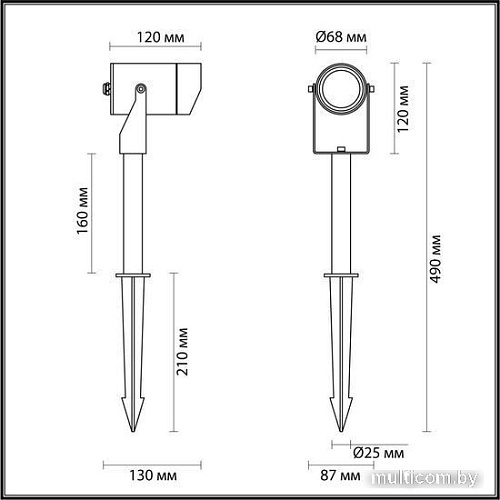 Садовый светильник Odeon Light Stima 6647/10GL