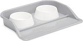 Двойная миска Альтернатива М8629 (серый)