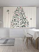 Комплект штор JoyArty Елка с подарками Oxford DeLux 1.45x1.8 м (2 шт)