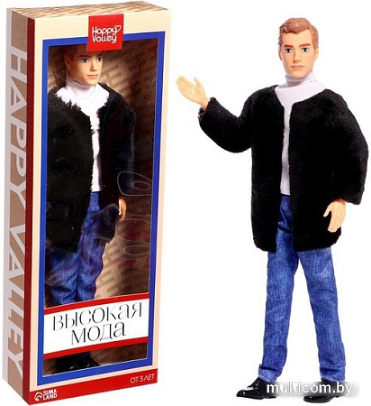 Кукла Happy Valley Высокая мода. Черный полушубок 9377015