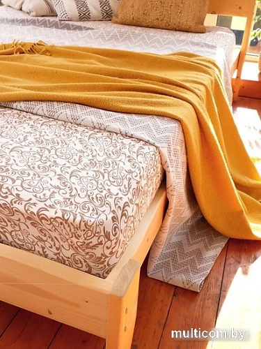 Постельное белье Luxsonia Трикотаж на резинке 140x200 3004 (вензель молочный)