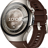Умные часы Huawei Watch 5 46 мм (титановый, с коричневым силиконовым ремешком, международная версия)