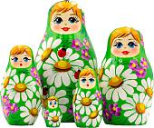 Развивающая игра Брестская Матрешка В летнем сарафане с ромашками (набор 5 шт)