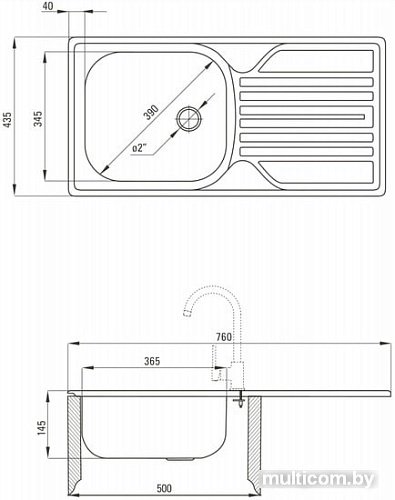 Кухонная мойка Deante Legato ZEL 0110 (сатин)