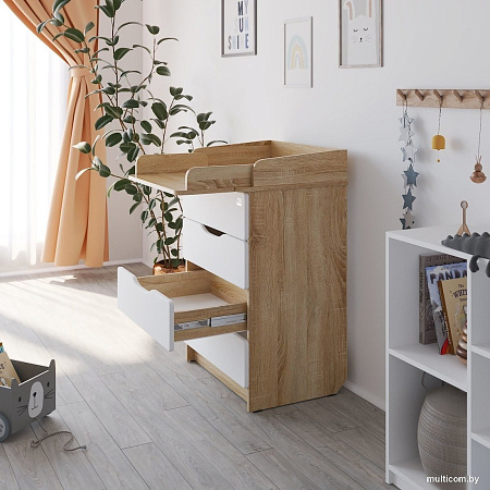 Детский комод Атон Сириус Wood 604 ПВХ (дуб сонома)
