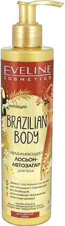 Лосьон-автозагар Eveline Cosmetics Brazilian Body Увлажняющий 5 в 1 для светлой кожи 200 мл