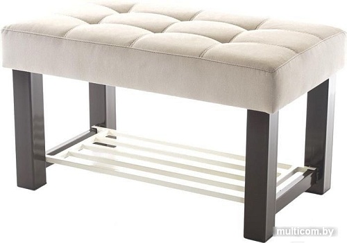 Банкетка AMC Lux 4 с полкой ткань коричневый/бежевый/бежевый 4.2Б80233