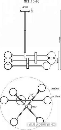 Подвесная люстра Myfar Rita MR1110-6C