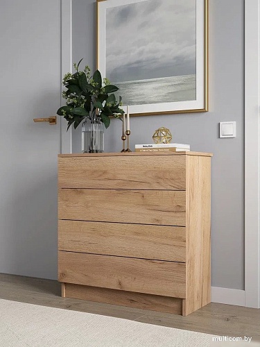 Комод Горизонт Нео 760 4 ящика (дуб золотой крафт)